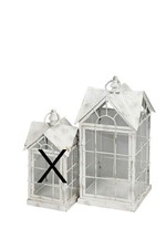 Laterne Romantik Style Shabby chic Haus aus Glas & Metall