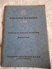 Original ZF Getriebe A208 Anleitung + Ersatzteilliste Ausgabe 1959