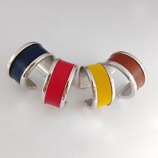 Herren Damen Ring mit Ledereinsatz Bronze rhodiniert Weißgold verstellbar