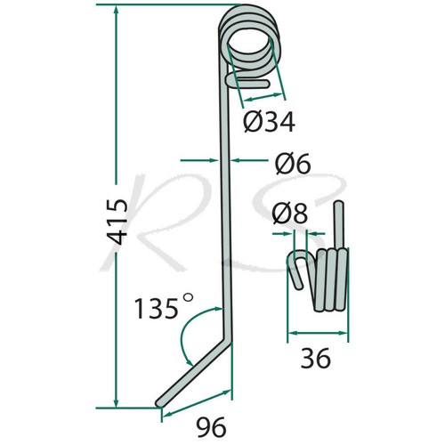 Striegelzinken 6mm passend