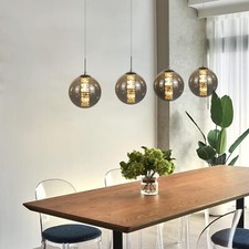 4-flammige G9 Pendelleuchte Höhenverstellbar Glaskugel Hängelampe für Esszimmer