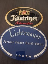 2 Blechschilder Köstritzer Schwarzbier  und Lichtenauer ca 30x40cm