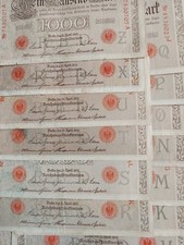 Alte Geldscheine 1000 Reichsmark 13 Stück alle mit anderem Unterdruck