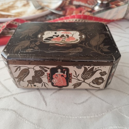 Jugendstil blech teedose - jugendstil,