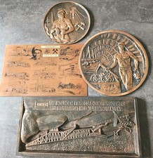 Konvolut Relief Kupfer Bergbau