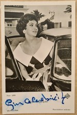 GINA LOLLOBRIGIDA Original Autogramm signierte Ufa-Postkarte 50er Jahre Tinte