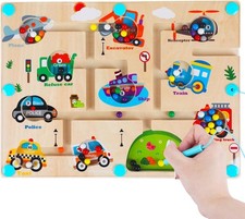 Montessori Spielzeug Magnetspiel Labyrinth Ab 2 3 4 5 6 Jahre, Holzspielzeug