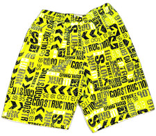 eleMar Bademode Jungen Bermuda Badehose neongrün-grün schwarzer Print  BW 26 cm