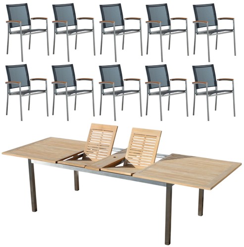 Gartengarnitur edelstahl teak - edelstahl,