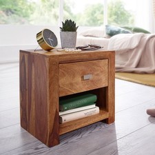 Nachttisch sheesham massivholz - nachttisch,