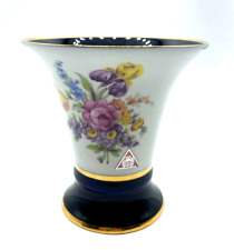 Dachbodenfund attraktive alte Royal Dux Porzellanvase Trichtervase Kobalt Blumen