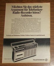 Seltene Werbung vintage TELEFUNKEN BAJAZZO COMPACT 201 Radio-Recorder 1975