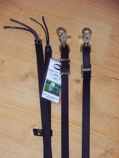 NEU! BioThane Westernzügel, offener Zügel mit Loop und Snaps, Lederende, Western