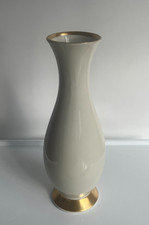 Tettau Bavaria Vase 25 cm – Weiß mit Goldrand – Porzellan – Vintage Germany