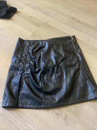 Unechter lederrock mit - unechter,