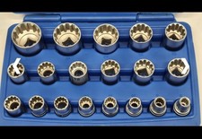 VIELZAHN Multi-Steckschlüssel-Set 19tlg. 8-32mm XZN Nuss-Stecknüsse 12-Kant 1/2"