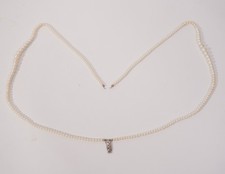 Antike Perlenkette 2-reihig Halskette Collier mit 835 Silber Verschluss ca. 50cm