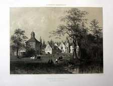 ca. 1870 Chateau de la Prevalaye Rennes Bretagne France estampe Lithographie
