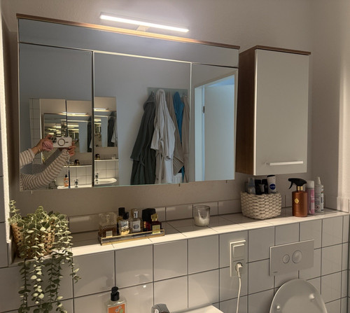 Badezimmerschrank weiß holz - weiß,