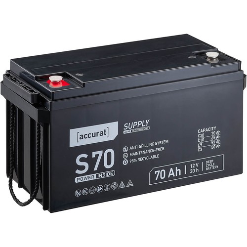 Agm batterie 12v 70ah - 12v,