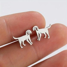 1 Paar Ohrringe - Ohrstecker - Silber - Motiv: Hund - Modeschmuck versilbert