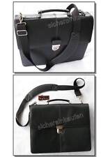 edle unisex-Tasche m Gurt Marc Chantal Leder-Aktentasche schwarz Laptop-Fach 654