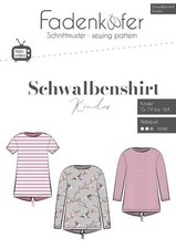 Schnittmuster Kindershirt, Schwalbenshirt fadenkäfer 74-164