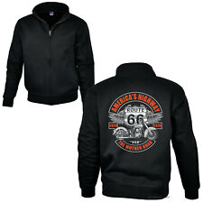 Biker Sweatjacke Jacke Zip USA Motorrad classic  Oldtimer *4282X bl