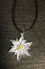 Halskette Collier Edelweiß Necklace Oktoberfest Trachtenschmuck Dirndl Edelweiss