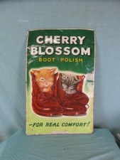 Blechschild Antik England London Blech Druck Schuhcreme Katze Werbeschild D1b5
