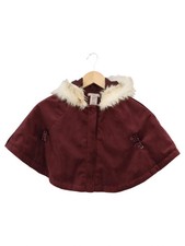 CATHERINE MALANDRINO Kinder Poncho Mädchen Gr. 92 Rot mit Kapuze & Fell