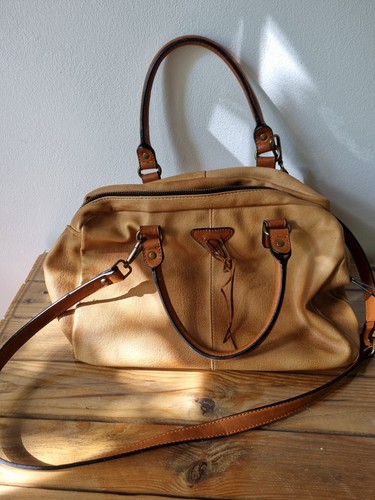 Handtasche leder canvas - leder/,