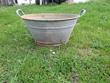 DDR alte Zinkwanne Oval, Deko