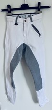 Reitsport USG/Reithose, Mädchen, Gr. 134/140, weiß  Baumwolle, Besatz grau