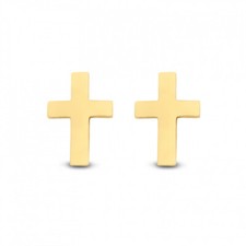 Kreuz ohrstecker 585 - 585'er, gold