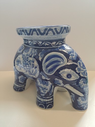 Blumenhocker elefant blau - blumenhocker,