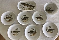 NEU/OVP Wunsiedel Retsch Bavaria 8-tlg Service Fisch Goldrand Geschirr B-Ware?