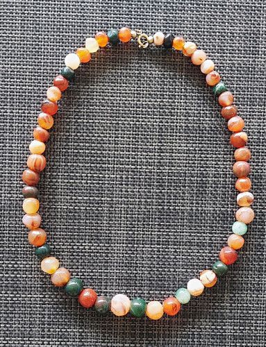 Edelsteinkette achat karneol - edelsteinkette,