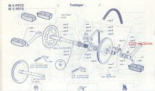 Seegering Tretlagerwelle NOS NEU Sicherungsring - Mobylette Cady M1 M3 AV (39-49