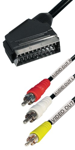 Kabel adapter scart 3x - scart,