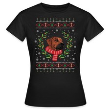 Rhodesian Ridgeback Hund Ugly Christmas Frauen T-Shirt