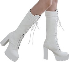 Eu37 kniehohe stiefel plateau - stiefel,