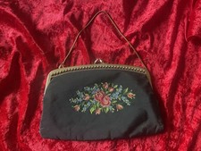 Vintage Handtasche 50er ? Stickerei, Gobelin? Trachten , Oktoberfest￼