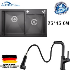 70x45CM Spülbecken Schwarz