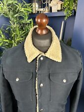 Sandro Paris Navy Canvas Shearling Sherpa B-15 Fliegerjacke Herren Medium Aviator