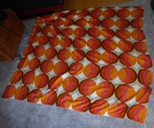 Orangene Vintage Vorhänge, 60er-70er Jahre, 2 Stück