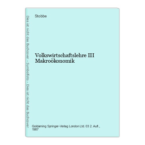 Volkswirtschaftslehre iii - volkswirtschaftslehre,