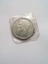 5 Franc Belgien 1874 Leopold II Roi Silber