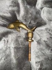 Antiker Messing Türgriff Mit Delfin