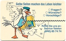 Telefonkarte - S 63 von 1992 , Hamburger Adressbuch , leer